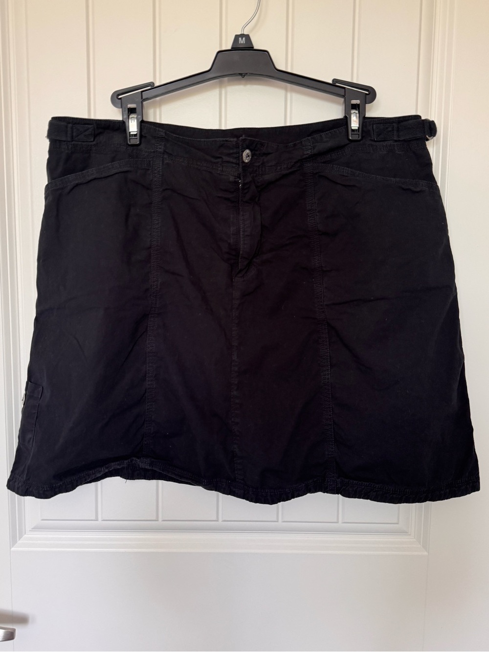 Fresh Produce Black Cargo Skort Adjustable Waist Cotton Size Large